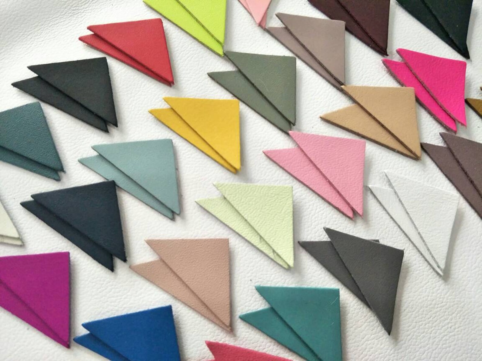 Smooth Leather Triangles 50 Pcs.25 pairs 40 mm. 50mm. Etsy