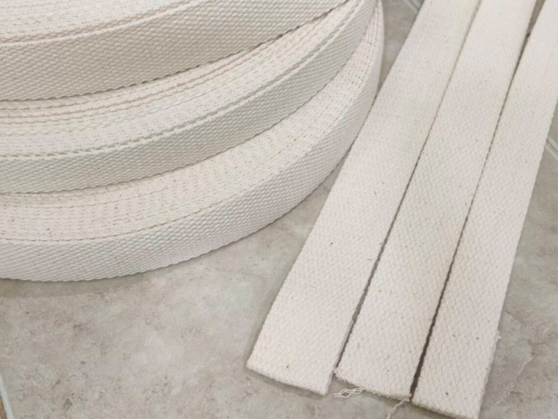 COTTON WEBBING 3 Yards 25 mm. 32 mm. 38 mm. Natural Cotton Etsy