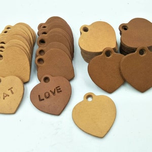 Heart Shape, Blank Leather Heart Tag, 30mm.3 cm., Leather Heart Dog Tag, Leather Pet Tag, Leather Dog ID Tag, Cat ID Tag, Leather Tag. image 4