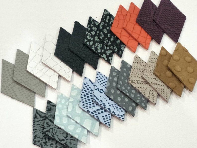 12 Pairs Mixed Colors Diamonds Cut Outs. Diamonds Die Cut 50mm Textured Leather Diamonds 40mm NEW High Diamonds Shape 24 pcs.