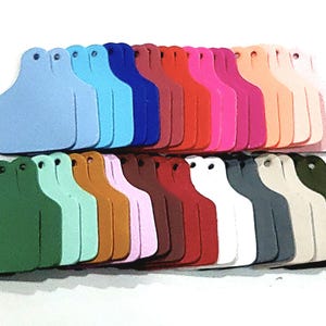 Leather Ear Tag Blank, 6 Sizes, Blank Leather Tag, Leather Cow Tag, Blank Leather Ear Tag, Genuine Leather.
