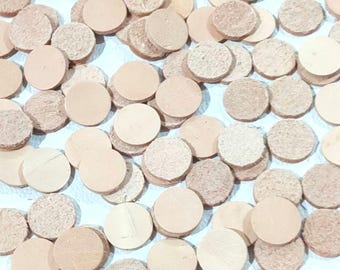 Vegetable Tanned Leather Circle Blank: Natural Leather Round Die Cut