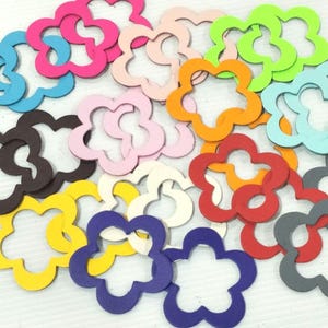 Leather Flower Cutouts: Mixed Colors, Earrings Accessories (40mm/50mm, 24/50pc Sets)