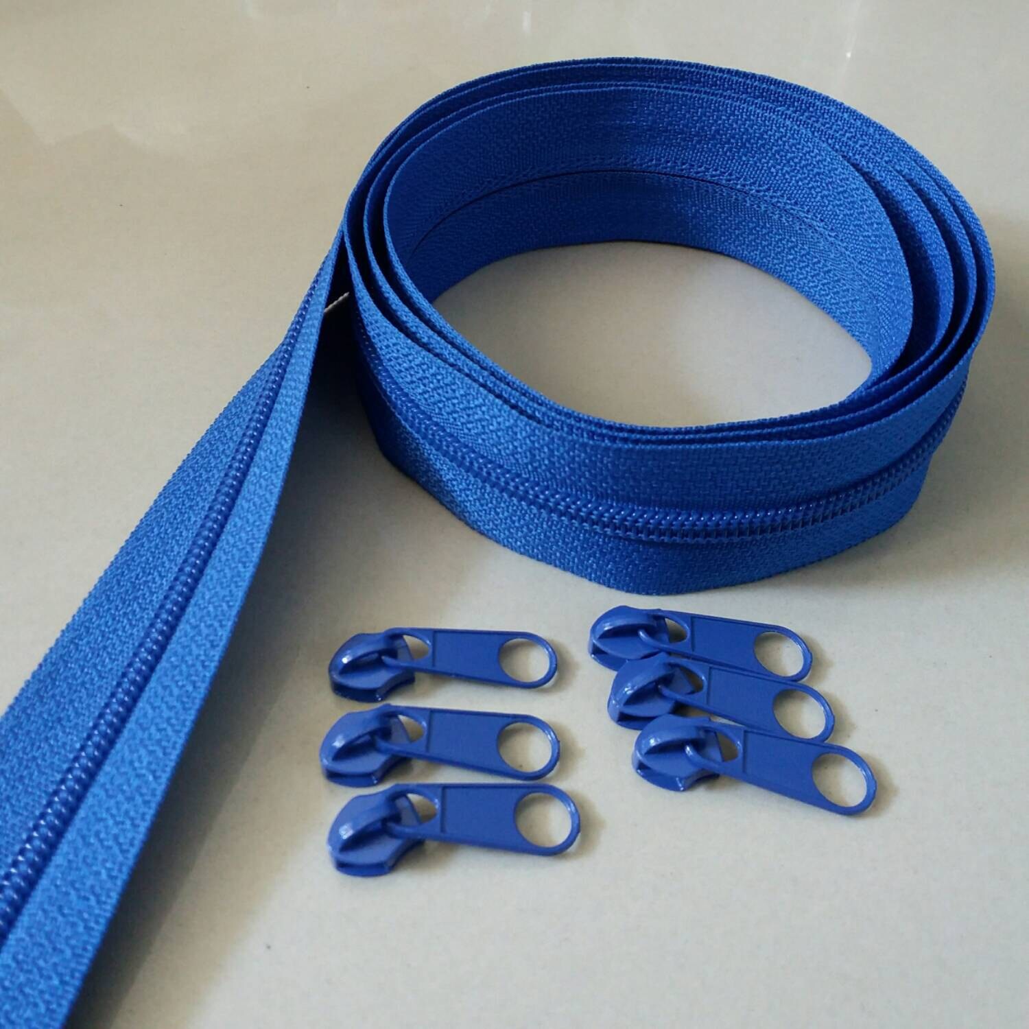 3 Yards Zipper 5 with Free 6 Pulls Blue Zipper by the Yard Etsy