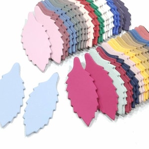 Leather Leaf Die Cuts: Mixed Colors, 4 Sizes, DIY Craft Supply