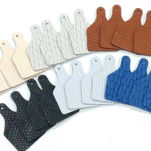 Embossed Leather Ear Tag Blanks: Mixed Colors, 2-inch (24 Pieces)
