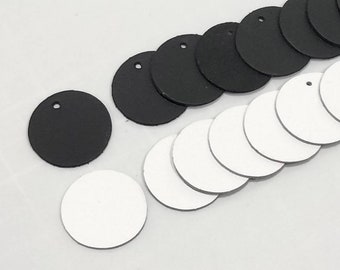 Genuine Leather Circle Tags: Blank Round Discs, 5 Sizes