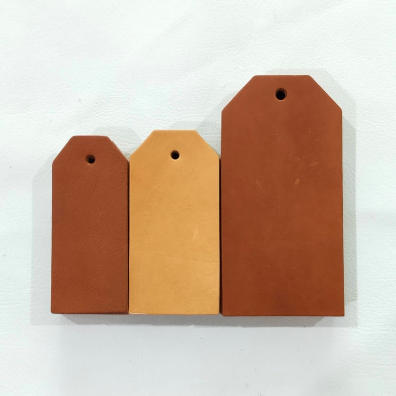Leather Luggage Tags Blank Leather Tags With Hole 3 Sizes Etsy