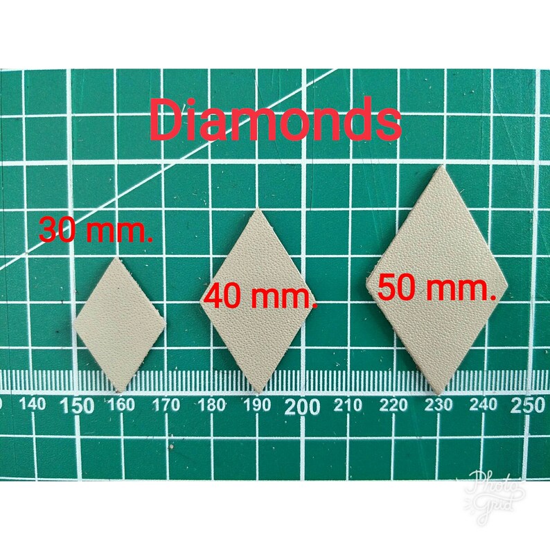 12 Pairs Mixed Colors Diamonds Cut Outs. Diamonds Die Cut 50mm Textured Leather Diamonds 40mm NEW High Diamonds Shape 24 pcs.