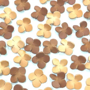 Vegetable Tanned Leather Flower Die Cuts: Natural & Tan, 25mm, 50 Pcs