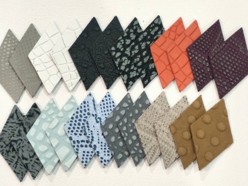 12 Pairs Mixed Colors Diamonds Cut Outs. Diamonds Die Cut 50mm Textured Leather Diamonds 40mm NEW High Diamonds Shape 24 pcs.