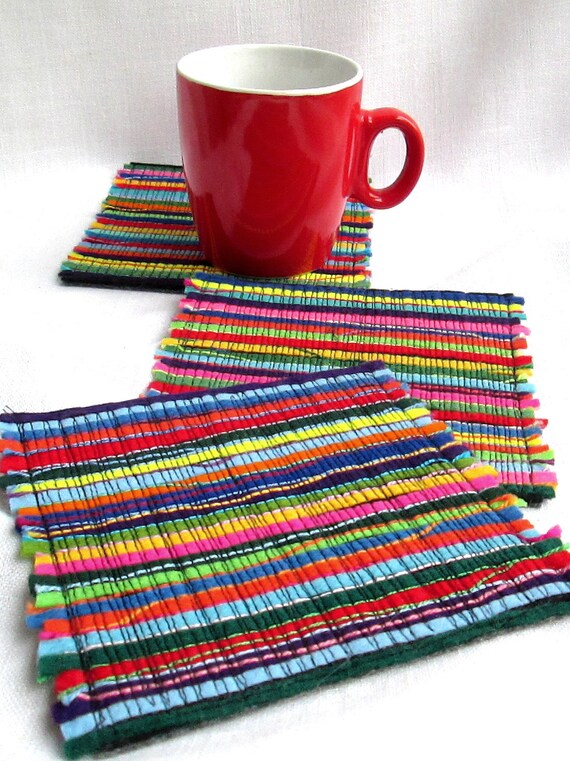 2 Felt drink coasters Fabric coaster set Handmade cup Etsy