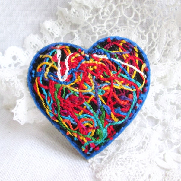 Gift ideas for mom for Christmas Jewelry for women Brooch Heart gift for her Felt brooch heart Unique christmas jewelry Fabric jewelry
