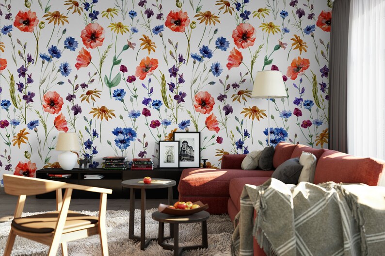 Vintage Floral / SelfAdhesive Wallpaper / Removable Wallpaper Etsy