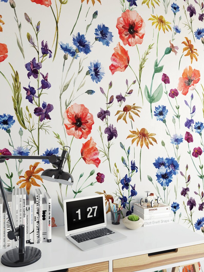 Vintage Floral / SelfAdhesive Wallpaper / Removable Wallpaper Etsy