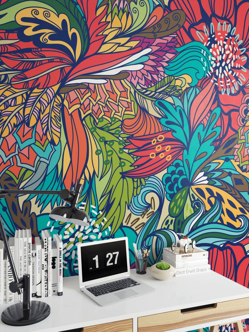 Abstract / Self-Adhesive Wallpaper / Removable Wallpaper / | Etsy