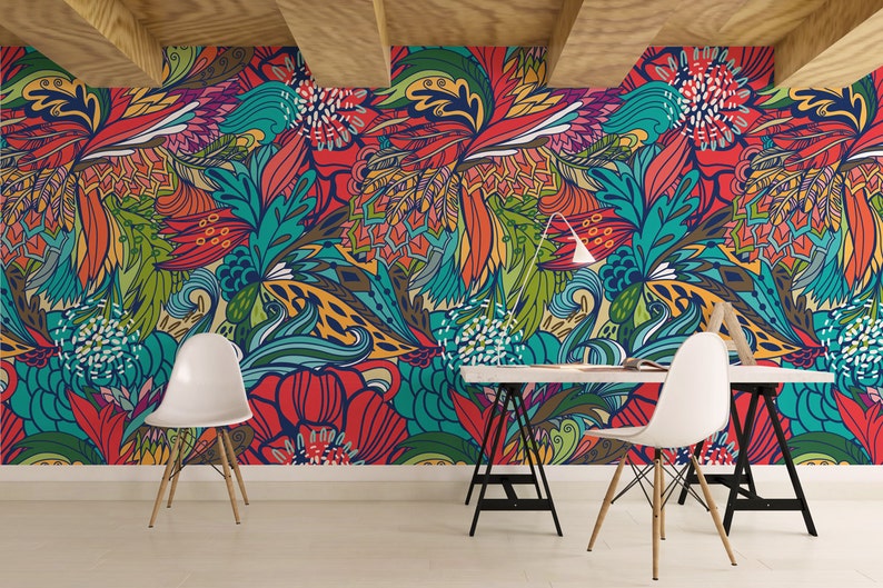 Abstract / Self-Adhesive Wallpaper / Removable Wallpaper / | Etsy