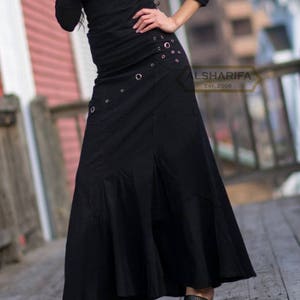 Long black fishtail skirt hot sale