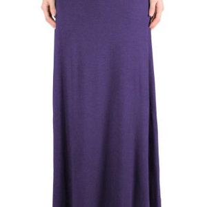 Ruched Long Jersey Maxi Skirt