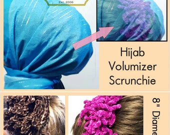 Large Hijab Scrunchie Hijab Tichel Volumizer | Handmade Flower Ring | Shabasa Fascinator | Hair Tie Bun (Hair Oranment for Khaleeji Scarf)
