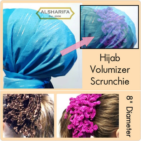 Large Hijab Scrunchie Hijab Tichel Volumizer | Handmade Flower Ring | Shabasa Fascinator | Hair Tie Bun (Hair Oranment for Khaleeji Scarf)