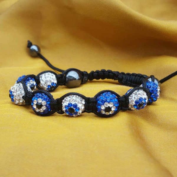 Ultra-light-weight Evil Eye Shamballa Bracelet | Blue Eye | Lucky Eye Bracelets