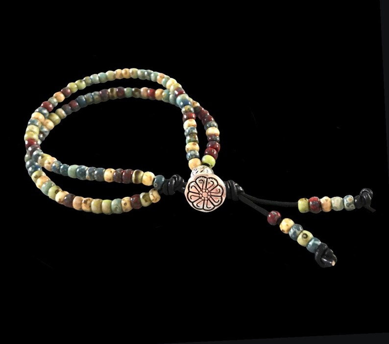 Leather Beaded Wrap Bracelet Leather Beaded Wrap Bracelet For Women Seed Bead Wrap Bracelet Native American Wrap Bracelet Bracelet