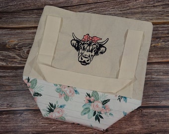 Millie the Highland Embroidery Tote