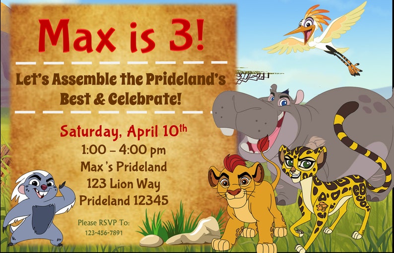 Lion Guard Birthday Invitation Etsy