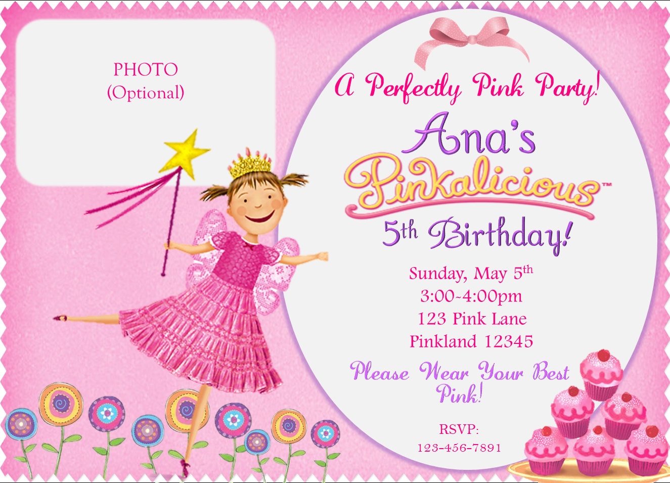 Pinkalicious Birthday Invitation - Etsy