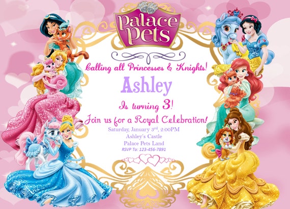Palais Animaux Invitation Anniversaire Princesse Etsy