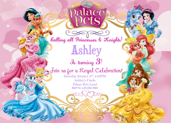 Carte anniversaire princesses Disney invitation numérique