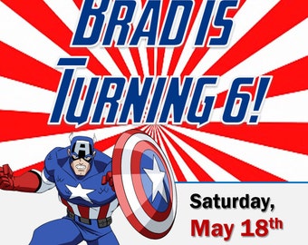 Captain America Birthday Invitation
