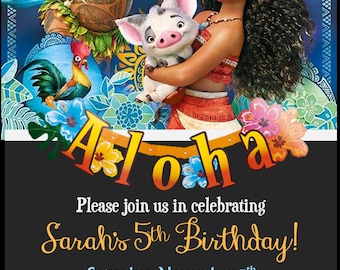 Moana Birthday Invitation