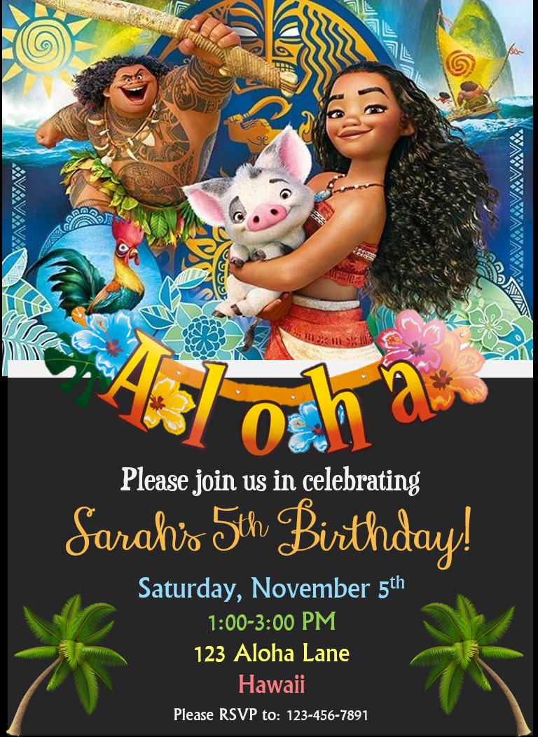 Moana Birthday Invitation - Etsy
