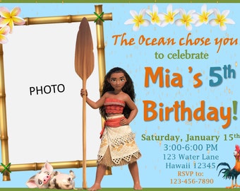 Moana Birthday Invitation