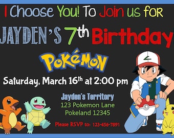 Pokemon Birthday Invitation