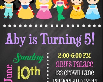 Disney Princess Birthday Invitation