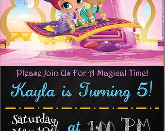 Shimmer and Shine Birthday Invitation
