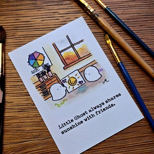 3.5x5 Mini Print &quot;Little Ghost and Sunshine&quot;