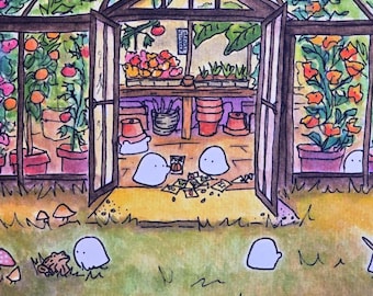 Impression signée 8 x 10 « Nuit à la serre »