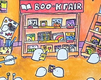 5x7 Signed Print "Book Fair Day"