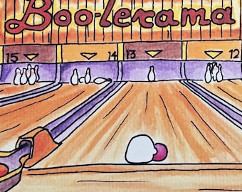 4x10 Signed Print "Friday Night Bowling"