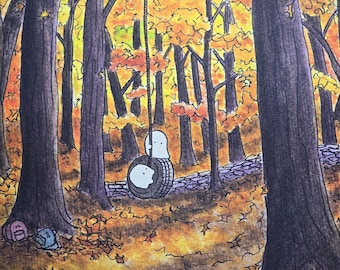 8x10 Signed Print "Little Ghosts and a Tire Swing"
