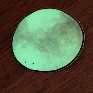 2.5x2ish Glow in the Dark Moon Vinyl Sticker