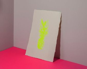 Screen Print – Neon Yellow Pineapple