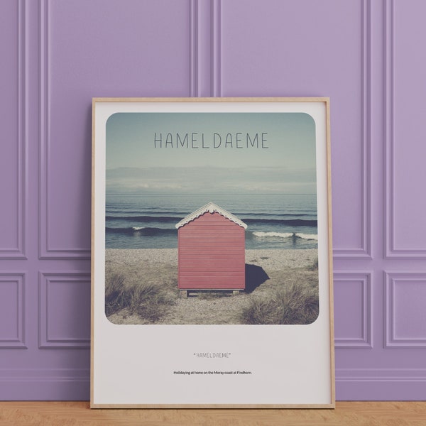 Scottish Art Print, Beach Hut, Findhorn, Scottish Gift, Scotland