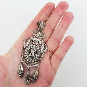 Victorian Locket Fly. Italian Grand Tour. Silver 925 Sterling Filigree Insect Pendant image 9