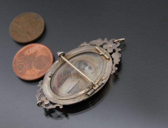 Victorian Mourning Hair, Enamel Locket. Rolled Go… - image 5