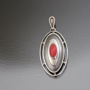Jugendstil 800 Silver Coral Pendant . Antique Arts And Crafts.